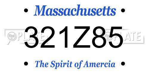 321Z85 Massachusetts License Plate