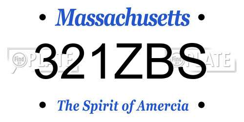 321ZBS Massachusetts License Plate