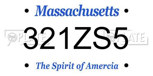 321ZS5 Massachusetts License Plate