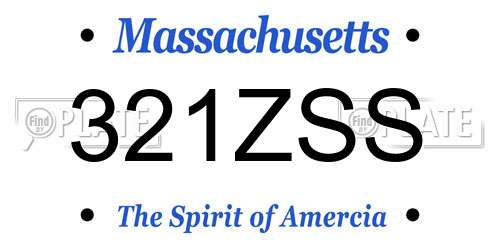 321ZSS Massachusetts License Plate