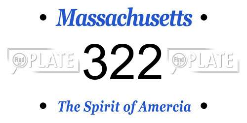 322 Massachusetts License Plate