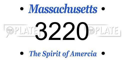 3220 Massachusetts License Plate