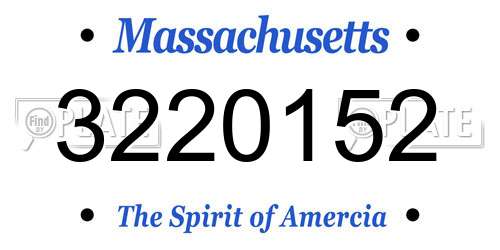 3220152 Massachusetts License Plate