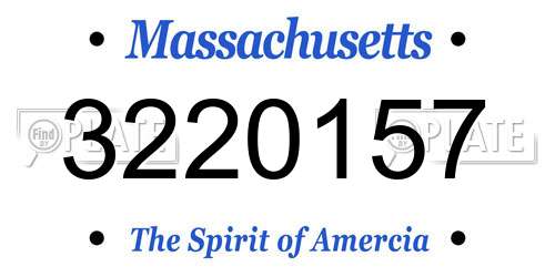 3220157 Massachusetts License Plate