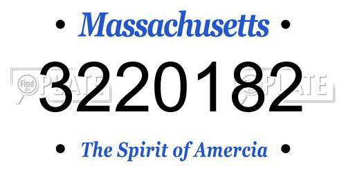 3220182 Massachusetts License Plate
