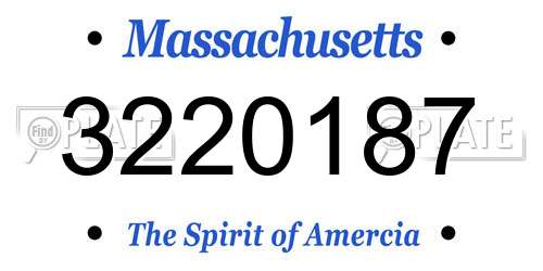 3220187 Massachusetts License Plate