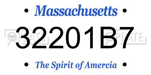 32201B7 Massachusetts License Plate