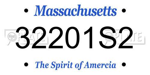 32201S2 Massachusetts License Plate
