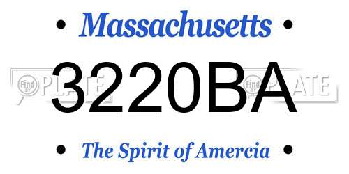 3220BA Massachusetts License Plate