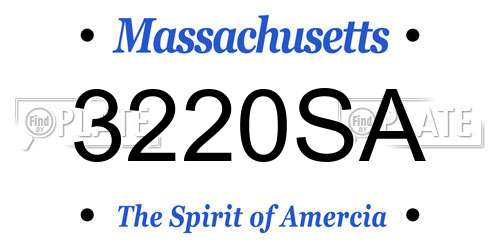 3220SA Massachusetts License Plate