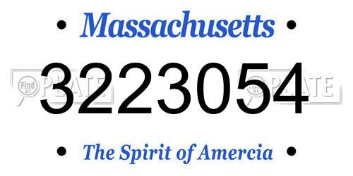 3223054 Massachusetts License Plate
