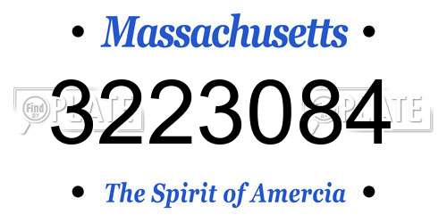 3223084 Massachusetts License Plate