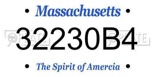 32230B4 Massachusetts License Plate