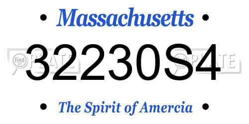 32230S4 Massachusetts License Plate