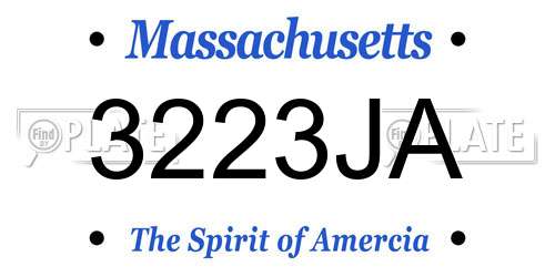 3223JA Massachusetts License Plate