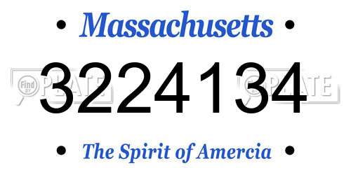 3224134 Massachusetts License Plate