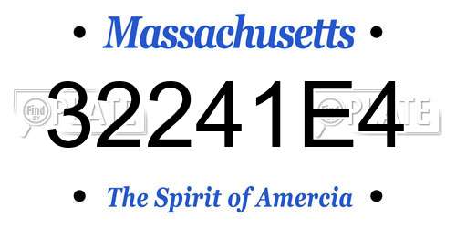32241E4 Massachusetts License Plate