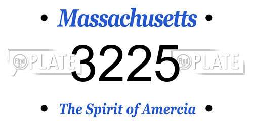 3225 Massachusetts License Plate