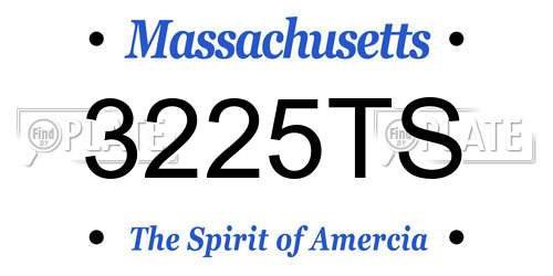 3225TS Massachusetts License Plate