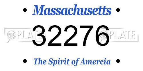 32276 Massachusetts License Plate