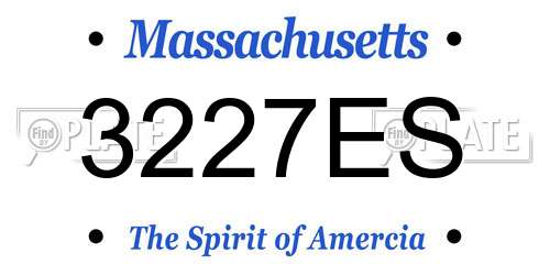 3227ES Massachusetts License Plate