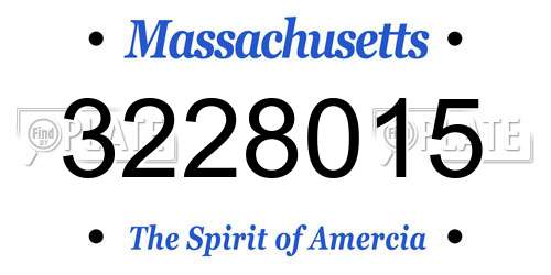 3228015 Massachusetts License Plate
