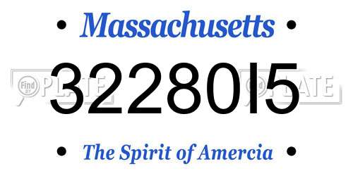 32280I5 Massachusetts License Plate