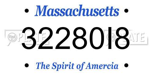 32280I8 Massachusetts License Plate