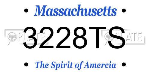 3228TS Massachusetts License Plate