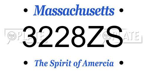 3228ZS Massachusetts License Plate