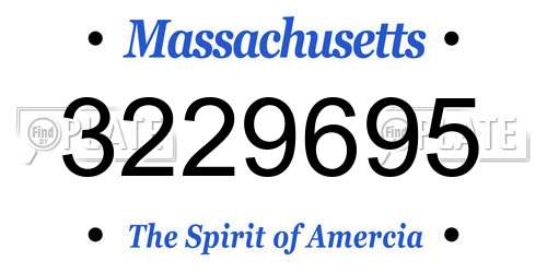 3229695 Massachusetts License Plate