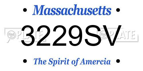 3229SV Massachusetts License Plate