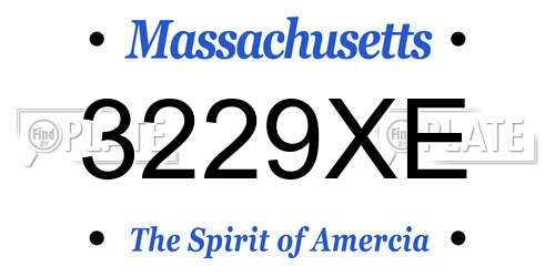 3229XE Massachusetts License Plate