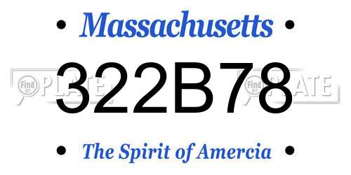 322B78 Massachusetts License Plate