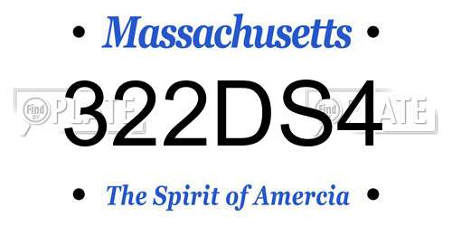 322DS4 Massachusetts License Plate