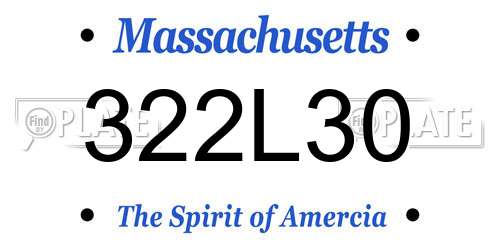 322L30 Massachusetts License Plate