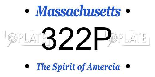 322P Massachusetts License Plate