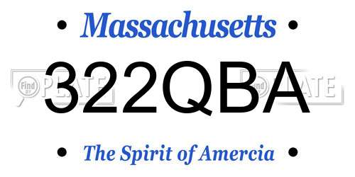 322QBA Massachusetts License Plate