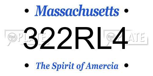 322RL4 Massachusetts License Plate
