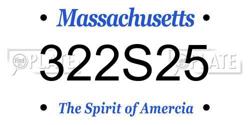 322S25 Massachusetts License Plate