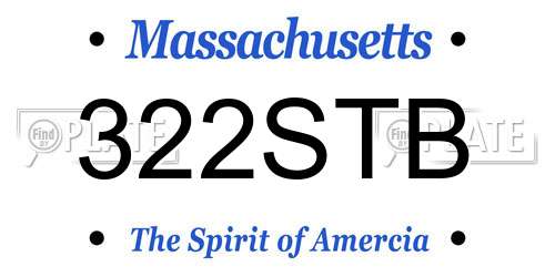 322STB Massachusetts License Plate
