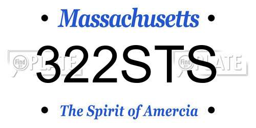 322STS Massachusetts License Plate