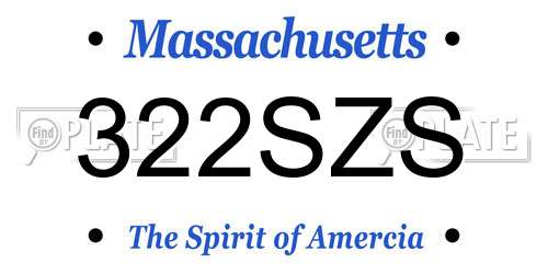 322SZS Massachusetts License Plate