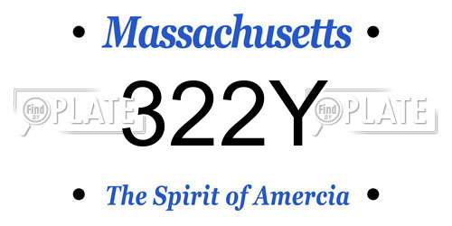 322Y Massachusetts License Plate