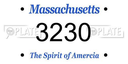 3230 Massachusetts License Plate
