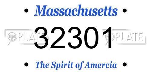32301 Massachusetts License Plate