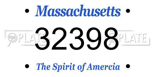 32398 Massachusetts License Plate
