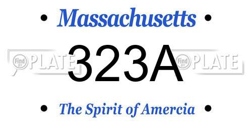 323A Massachusetts License Plate