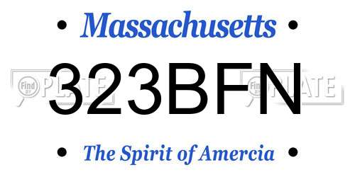 323BFN Massachusetts License Plate
