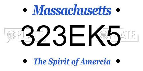 323EK5 Massachusetts License Plate